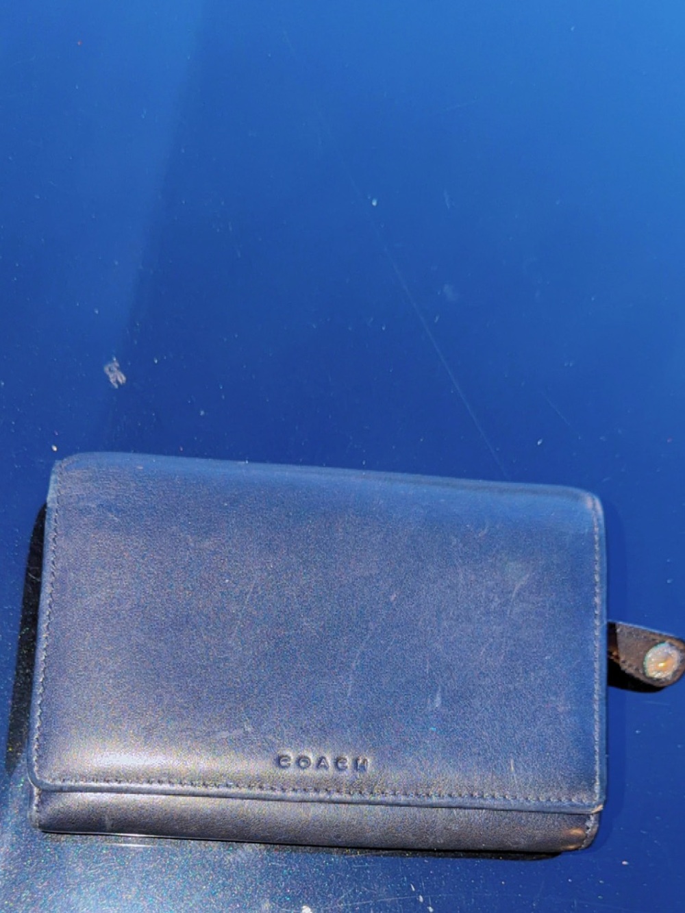 Coach Men’s Navy Leather Bifold Wallet - Picture 1 of 3